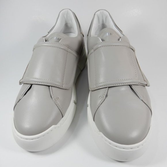 COSTUME NATIONAL Leather Touch-Strap Platform SNEAKERS Size 38 7.5 Gray NEW $425 - Picture 6 of 14
